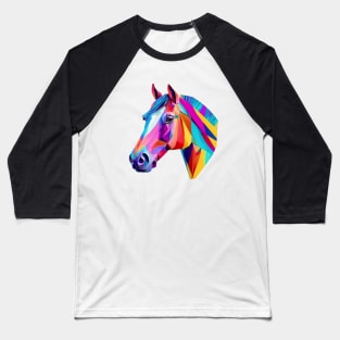 Horse Head in Colorful Colors Baseball T-Shirt